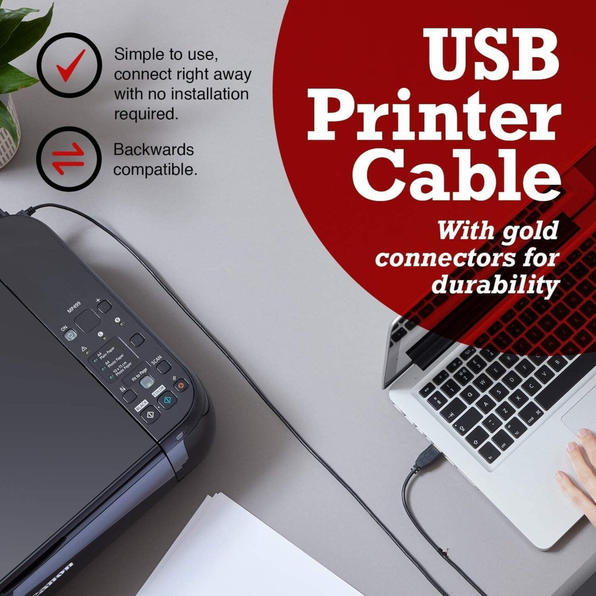 USB 2.0 V Printer Cable A Male to B Male 1.5 Meter For Printer